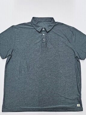 Vuori Men's Heather Charcoal Performance Polo - Slate Size XXL